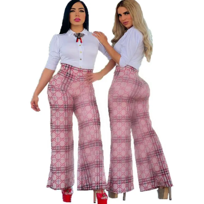 Pantalones de mujer Pantalones de mujer de pierna ancha estampados con letra G de diseñador informal de cintura alta nuevos a la moda
