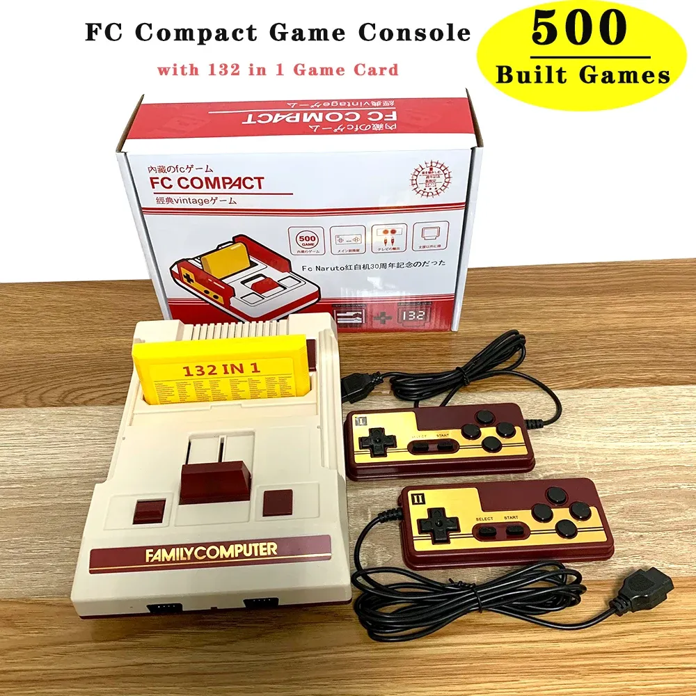 Players 8 Bit Video Game Console Built in 500 Classic Games Family Computer TV Game Consola Support Game Cartridge For FC Retro Gaming