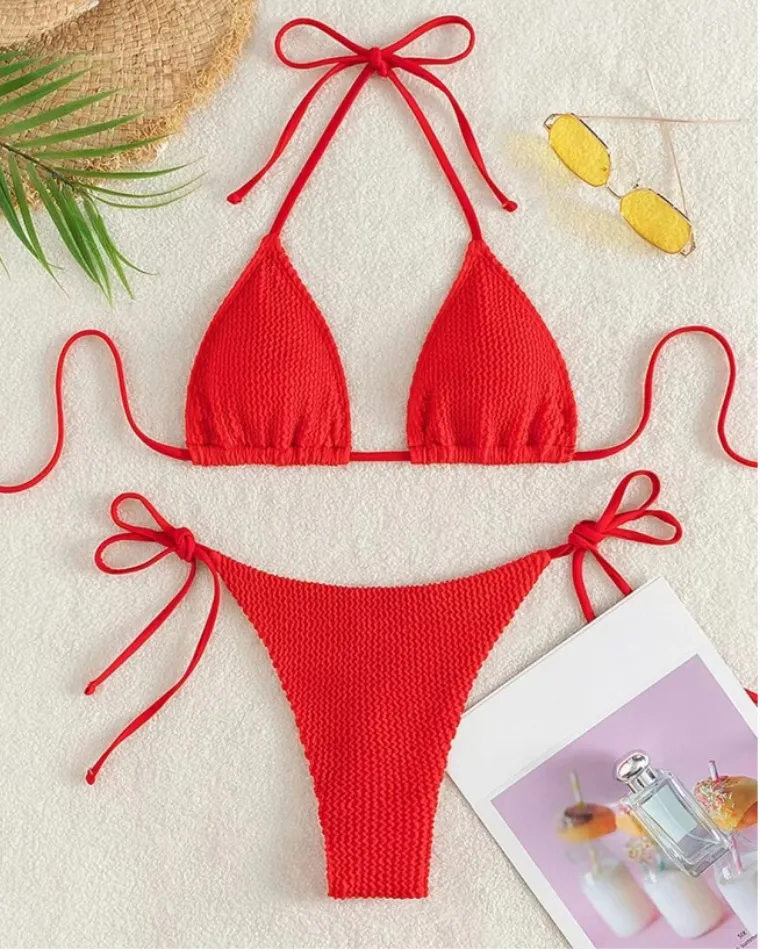 Nowy designerski bikini bikini solidne stroje kąpielowe trójkąt bikin multi -kolor set Summer Sexy Strap Style zestaw bikini 536