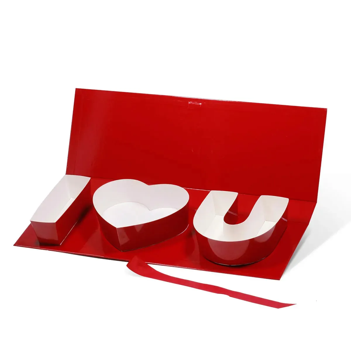 Caixas de embrulho criativas e preenchíveis em formato de carta I Love U Heart You para o dia dos namorados 240226