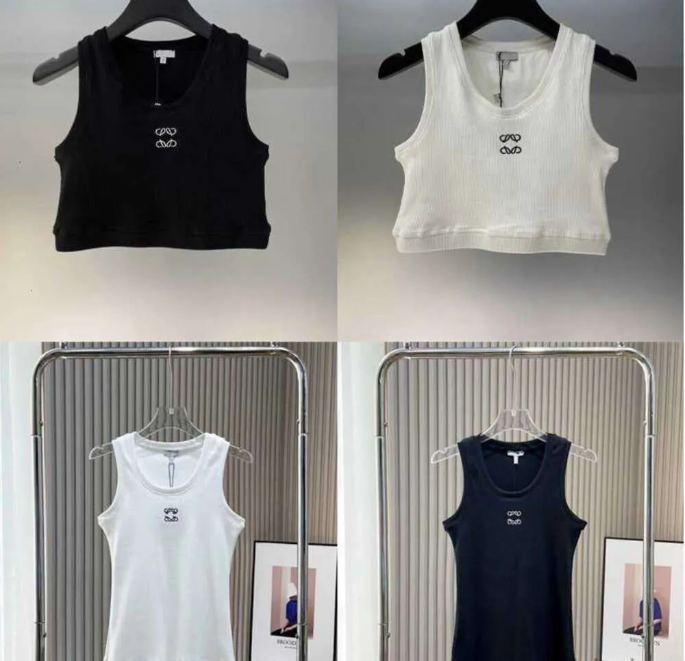 Canotte da donna Canottiera T-shirt Anagram Regular Cropped Jersey di cotone Camis Donna Femme Maglia T-shirt Designer Ricamo Gilet lavorato a maglia Sport Traspirante Yoga Vest Tops432