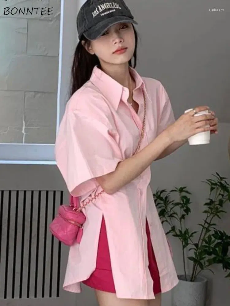 Blouses Femmes Chemises Femmes Tendance Coloré Style Coréen Casual Tout-match Simple Solide Dames Belle Douce Quotidienne Printemps Harajuku