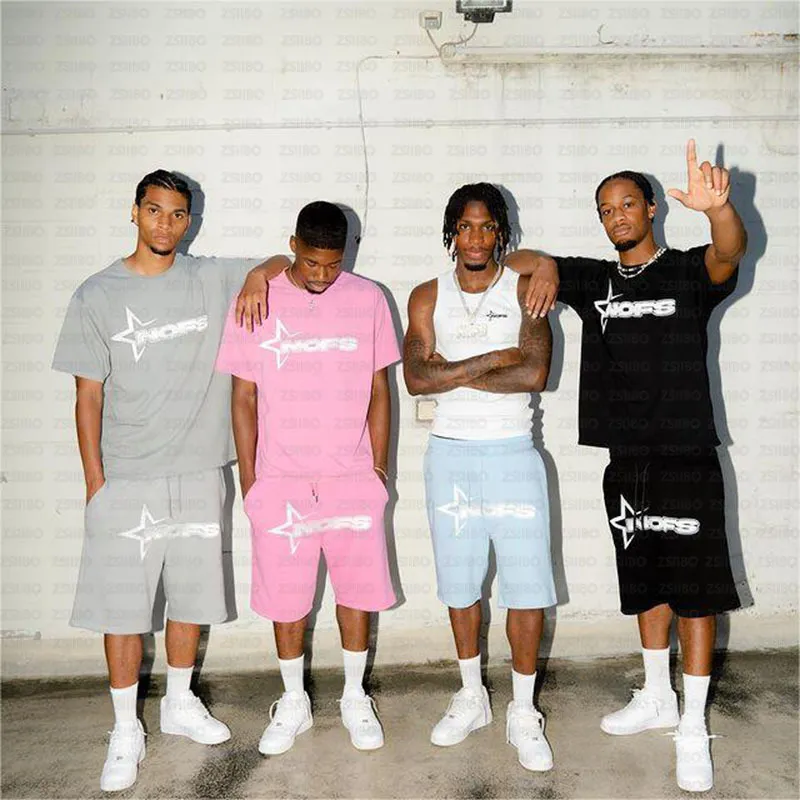 NOFS Y2K Mens Hip Hop Letter Print Tracksuit Set With NOFS Y2K Mens Hip Hop Letter Print Tracksuit Set With