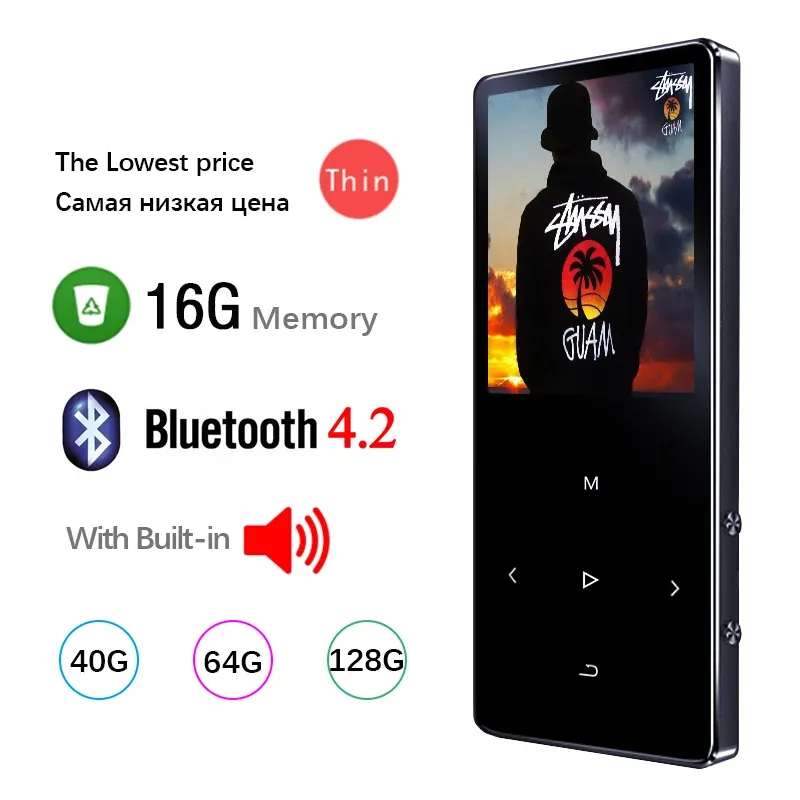 Player Bluetooth Mp3 Player Hifi Metal Portable Music Walkman With Fm Radio Recording Builtin