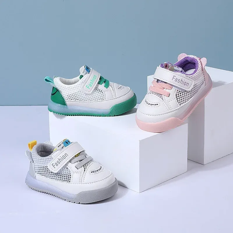 Chaussures de sport en plein air pour bébés de 13 ans, baskets de tennis pour tout-petits filles et garçons, en maille et en cuir, chaussures de course, nouvelle collection 2022