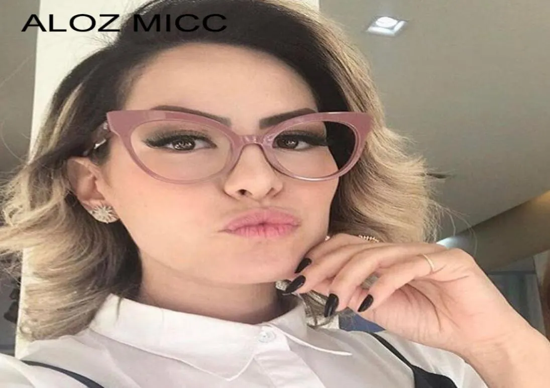 ALOZ MICC Retro Clear Glasses Frame Women High Quality Optical Gyeglasses Brand Deaign Cat Eye Clear Lens Glasses A6364548007