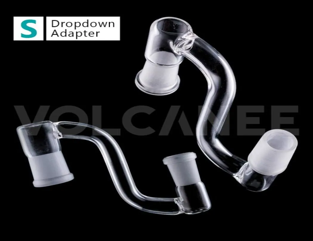 whole drop down glass adapter Male to Female 14mm 18mm Dropdown Hookahs oil rigs bong adapters2797897