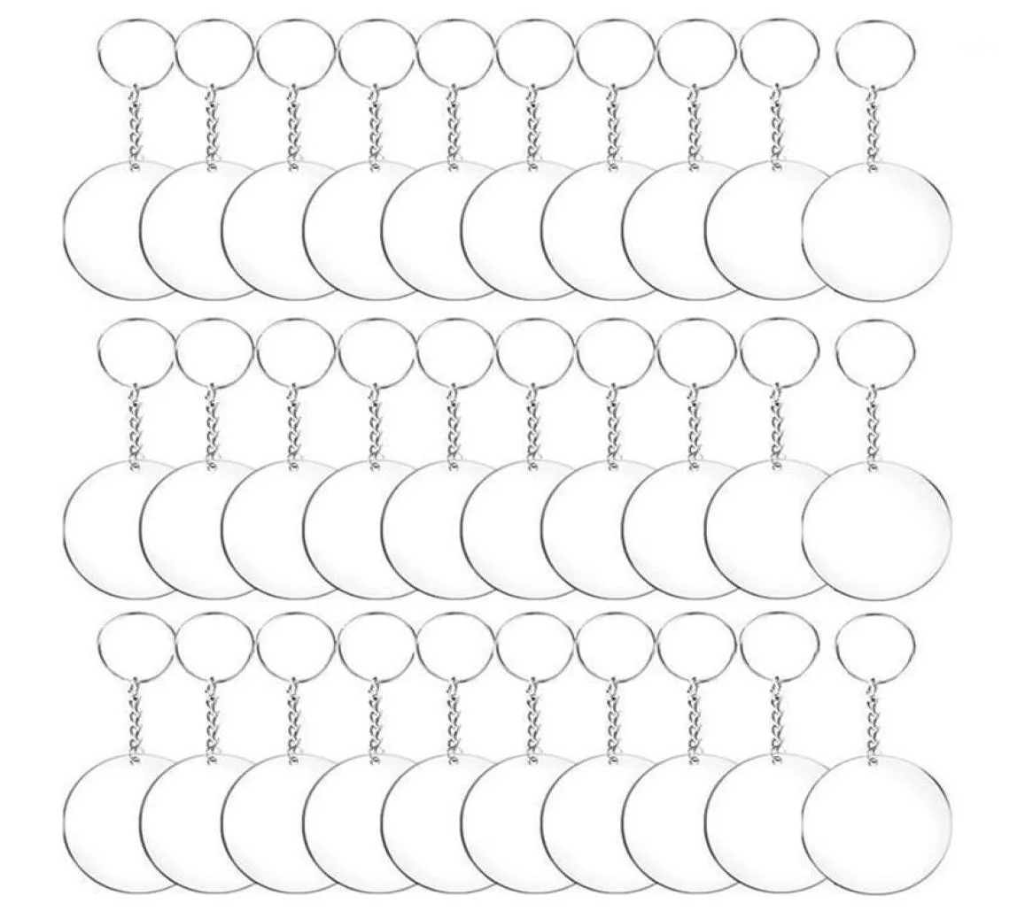 487296pcs akrylowe tarczowe krążki okręgowe Ustaw łańcuchy kluczy przezroczyste okrągłe brelblanki akrylowe brelańki dla majsterkowiczów przezroczyste124677666681