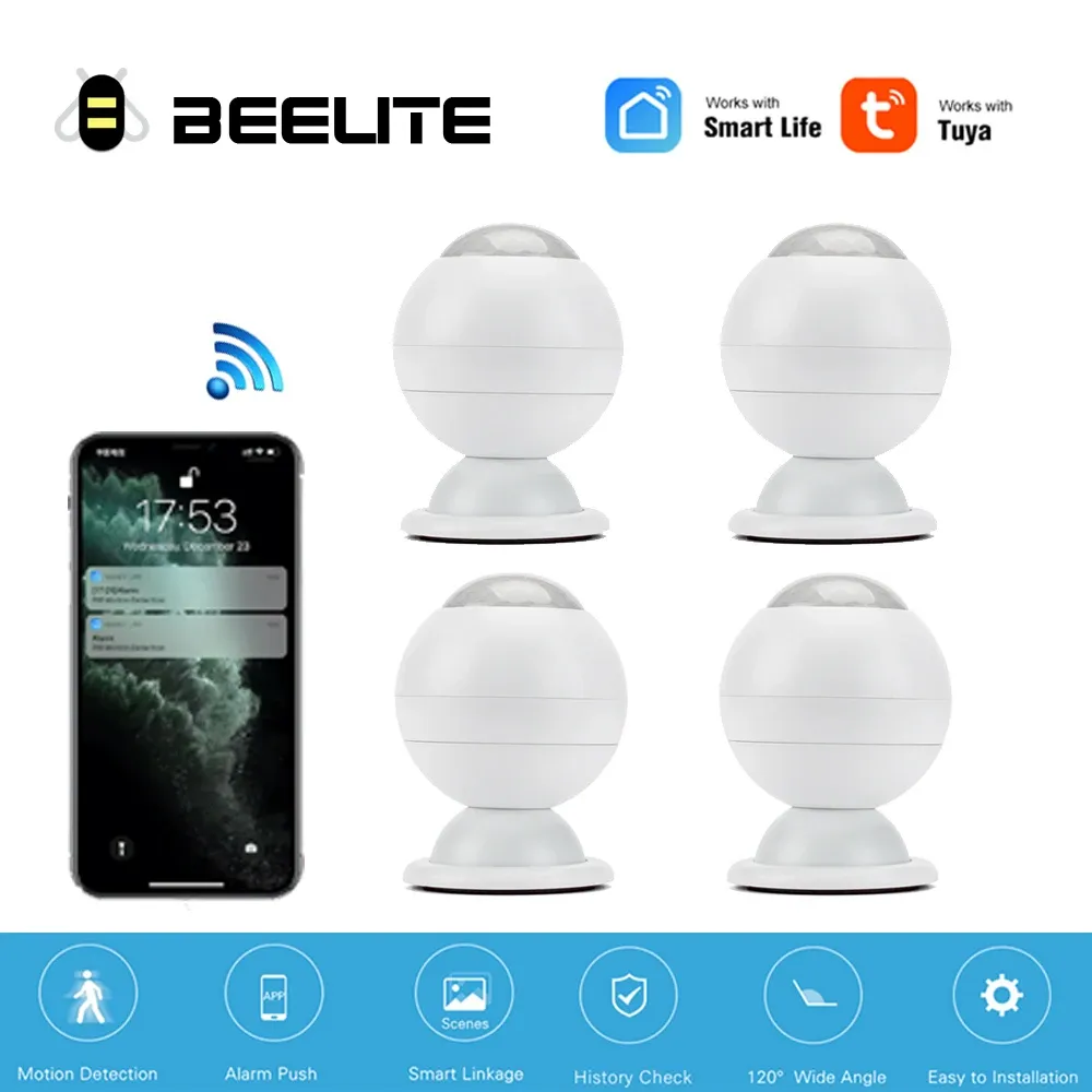 Detector Beelite WiFi Bewegingssensor Bewegings-PIR-sensor Draadloze lichaamsbewegingsdetectie Home AntiThief Beveiliging Tuya APP