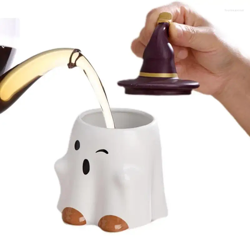 Tassen Gruselige Kaffeetasse Trinkbecher Geisterförmige Dekoration für Halloween-Tischdekorationen Desktop-Schulbüros