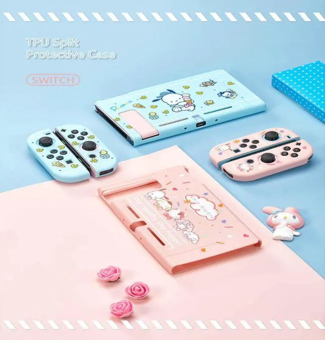 Nintend Switch Case의 경우 귀여운 만화 전체 표지 쉘 조이 컨트롤러 쉘 하드 TPU 커버 박스 용 닌텐드 스위치 액세서리 25451733