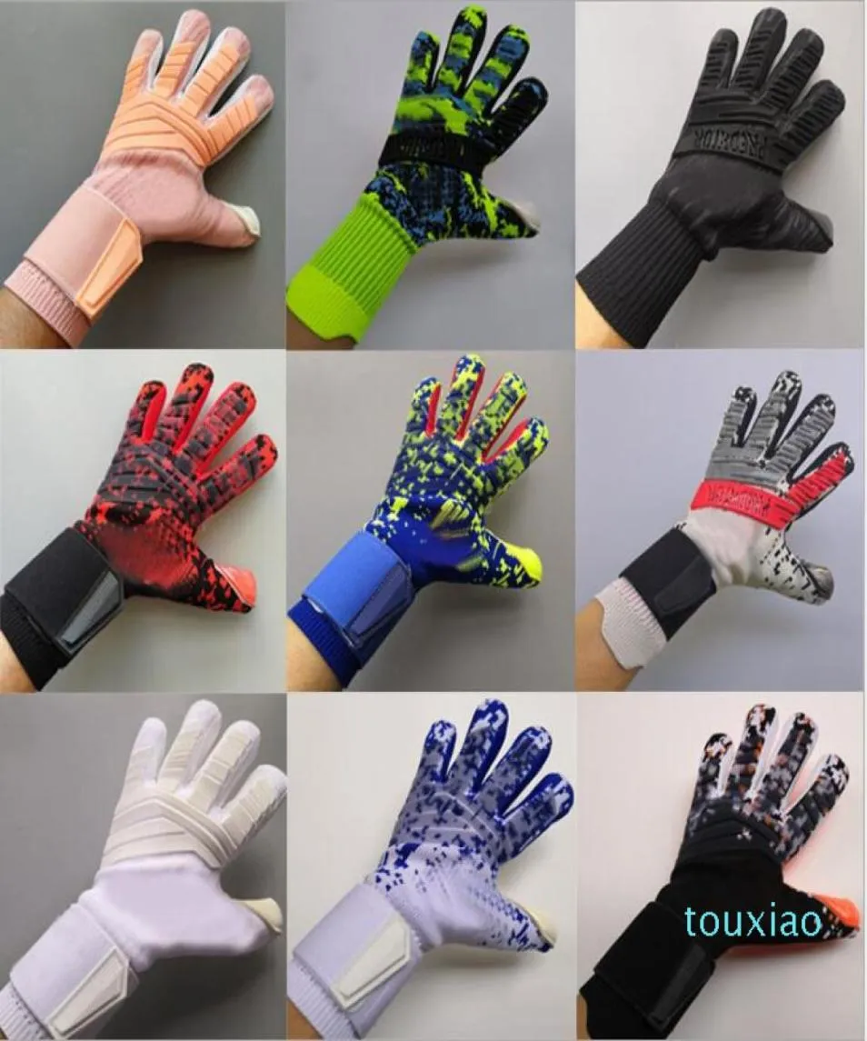 Profesyonel futbol kalecisi glvoes parmak koruma olmadan lateks çocuk yetişkinler futbol kaleci eldivenleri8535273