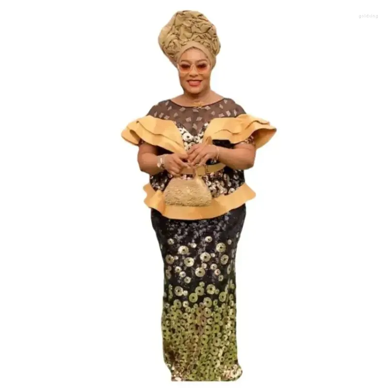 Ethnische Kleidung Plus Size Afrikanische Abendkleider Frauen Dashiki Pailletten Kaftan Dubai Luxus Elegante Hochzeit Party Maxi Kleid 2024 Afrika
