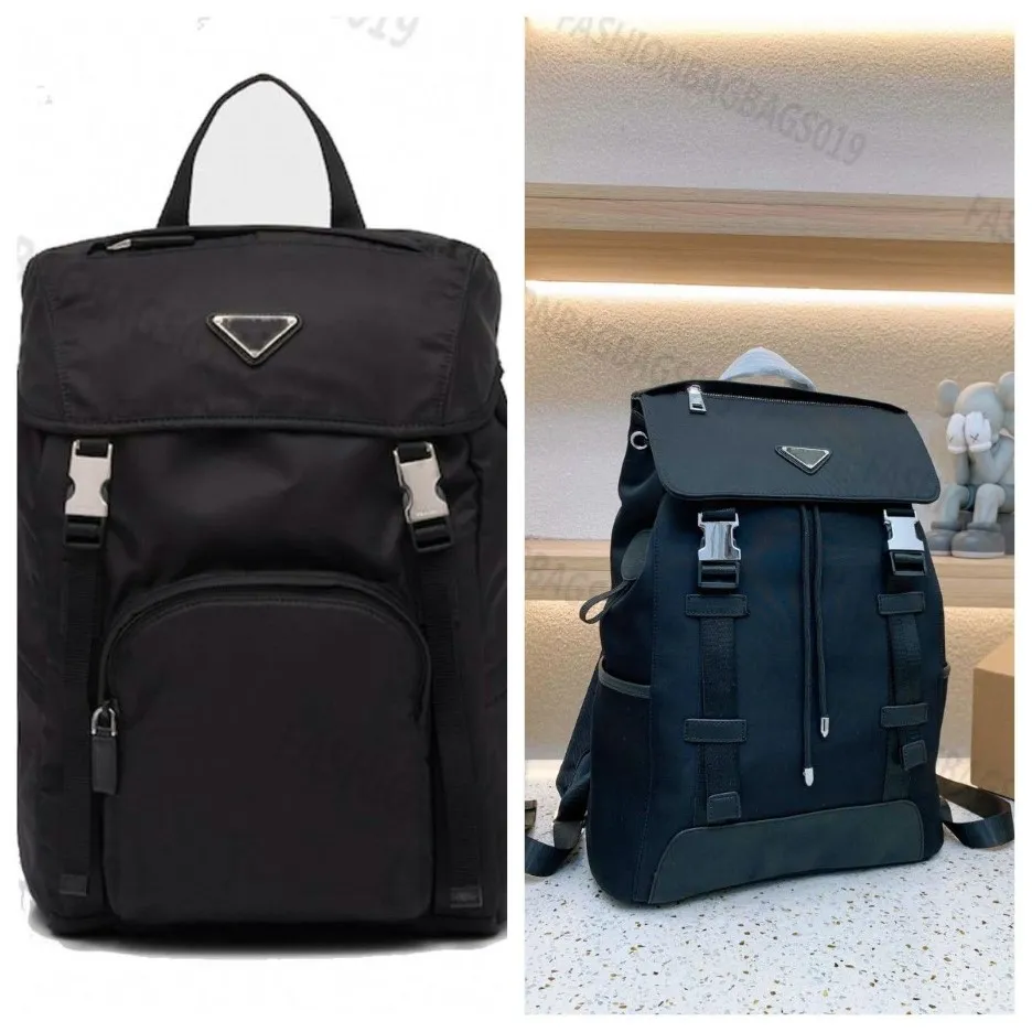 Re-nylon mochila portátil saco unisex clássico designer escola mochila das mulheres dos homens moda bolsa totes grande capacidade multi-bolso w253i