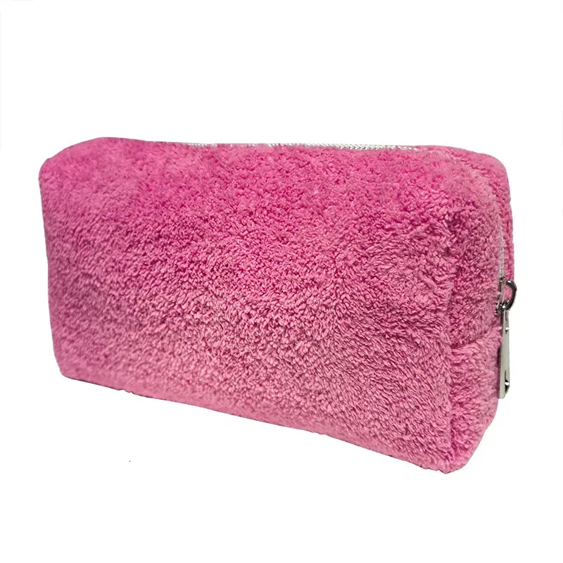 Sac de maquillage en velours 2024, sac à fermeture éclair, organisateur de cosmétiques de voyage, trousse de toilette, trousse de maquillage mignonne pour femmes et filles, 240228