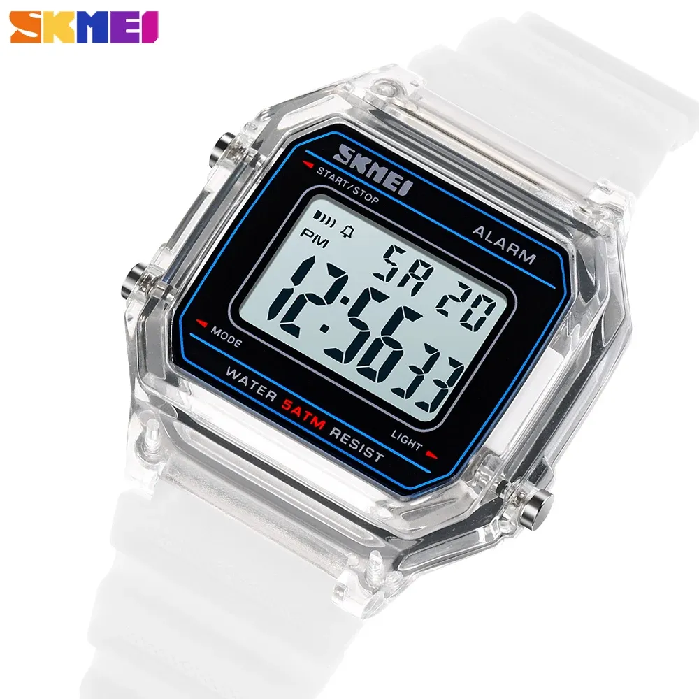 Watches Skmei Digital Sports Women's Watch Outdoor Electronic Men Wristwatch Transparent Case Waterproof Female Clock Relogio Feminino