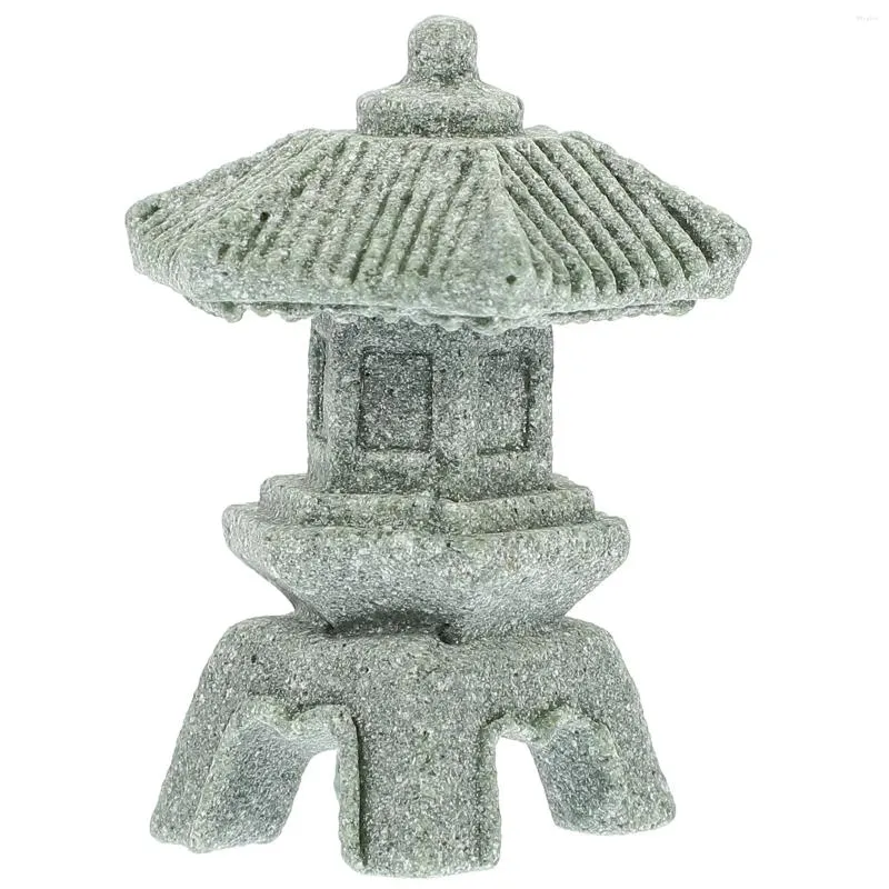 Garden Decorations Japanese Tower Light Decoration Mini Pagoda Model House Accessory Gazebo Micro Landscape Pavilion Ornament Stone Tiny