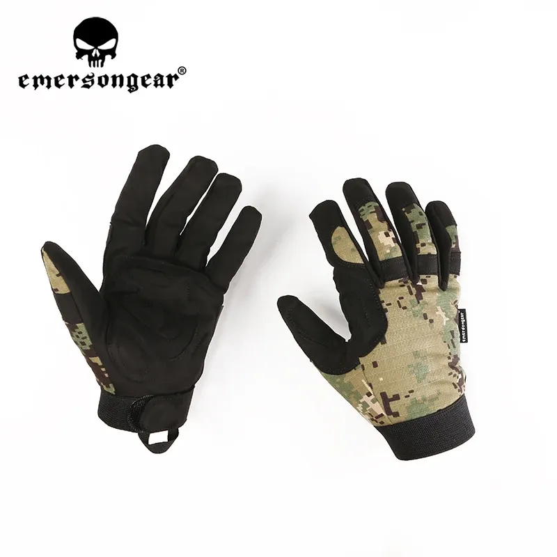 Gloves Emersongear Tactical Lightweight Camouflage Gloves Full Finger Duty Military Combat Paintball Shooting Gloves Bicycle Airsoft