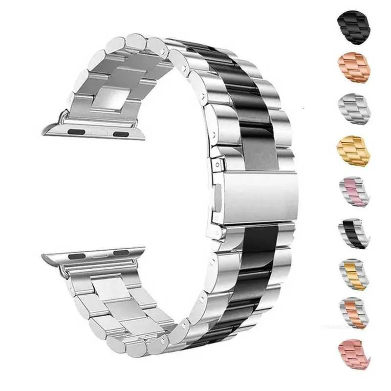 Designer 44mm 40mm Metal Armband Rostfritt stålband för Apple Watch Series 6 5 4 SE -band med Adapter Connector Replacement Watchband Iwatch 38mm 42mm Drop Cate
