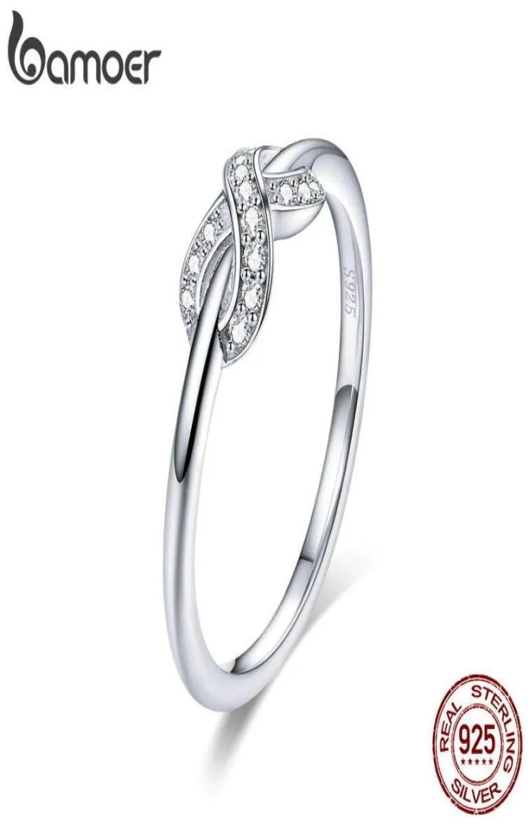 Bamoer 925 Sterling Silver Infinity Love Infinite Clear CZ Rings for Women Engagement Wedding Jewelry SCR4944891569