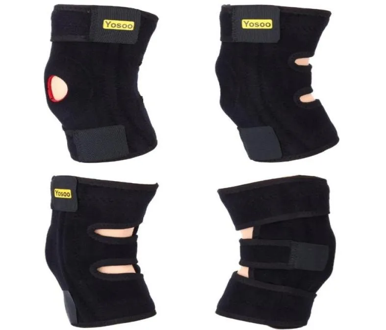 Supporto per ginocchio regolabile per gamba sportiva Brace Stabilizzatore rotuleo Supporto per rotula articolare sportivo Cuscinetti protettivi avvolgenti per uomo Donna8194168