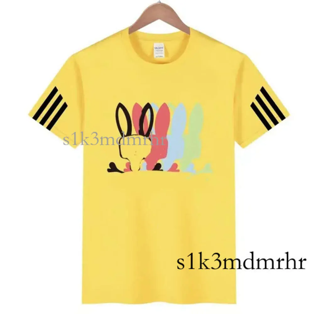 T-shirts pour hommes de concepteur Bunny Polos coton peigné été mâle à manches courtes modèle de conception d'affaires femmes Psychos Bunnys Top Shirt Casual 472