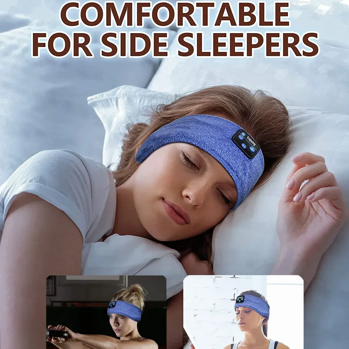 Fones de ouvido/fone de ouvido para dormir, bluetooth, faixa de cabeça, música, esportes, faixa ultramacia para travessas laterais, presente de ioga