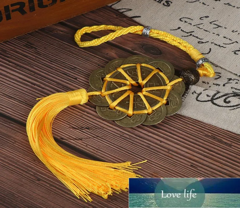 中国の結び目伝統的な風水マスコット古代16コインハンガーフォーチュンウェルスヘルスラッキー銅コイン成功ラッキーチャーム2196836