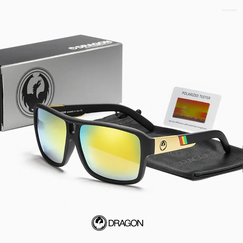 Okulary przeciwsłoneczne Dragon oryginalny projekt marki kwadratowy spolaryzowany luksusowy sportowy sport