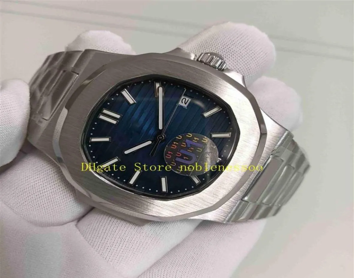 3-цветные классические часы 5711 Asia Cal 324 с автоматическим механизмом Men039s, черный, синий, белый циферблат, стальной браслет с прозрачной задней панелью Mec22268121