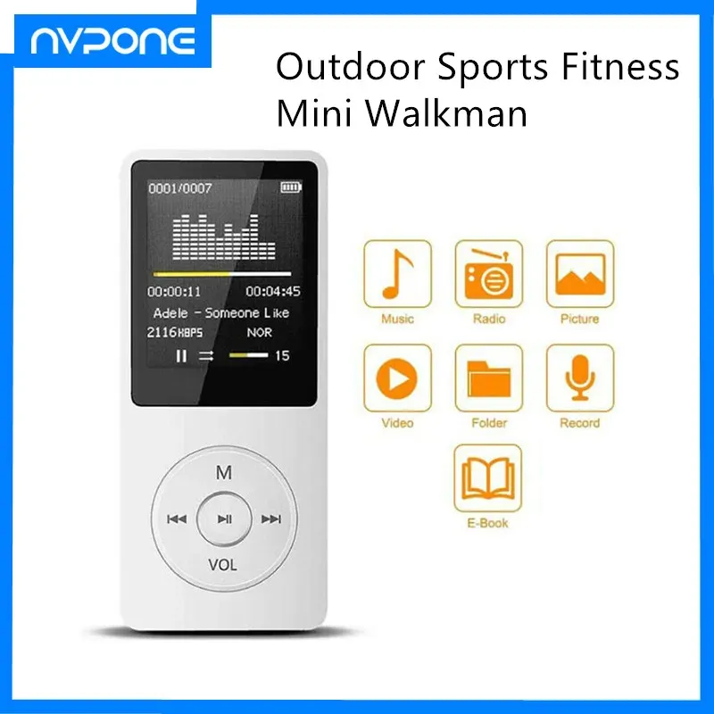 Player Sportsman Buitensporten Fitness Mini Walkman MP4/MP3 128 GB Ondersteuning Bluetooth Lossless Muziekspeler FM-radio Recorder Sport HF