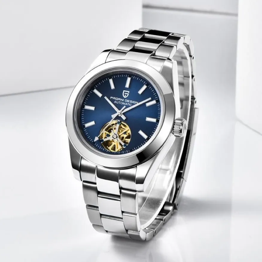 Tourbillon 40mm PAGANI DESIGN Men's Watch Mechanical Automatic Top Men Wristwatches243w