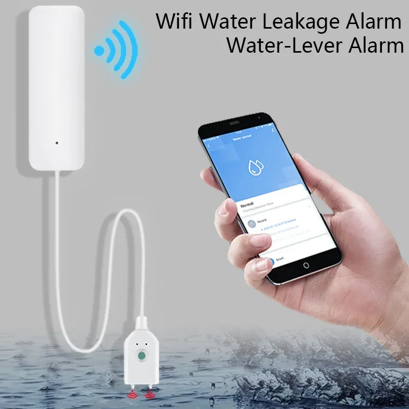 Détecteur Wifi capteur de niveau d'eau capteur de fuite de maison intelligente APP contrôle système d'alarme détecteur de réservoir Smart Life sécurité Protection contre les débordements