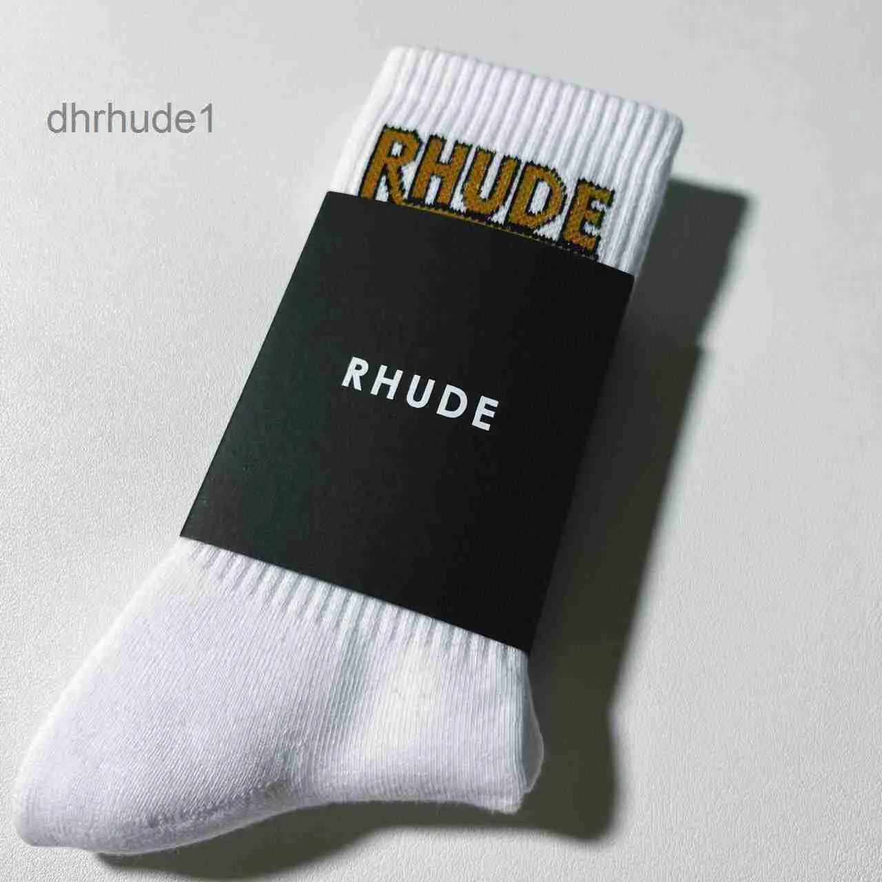 Mens Rhude Sock Luxury Antibacterial Breathable Sports Socks High Quality Simple Letter Cotton European American Street Trend Socks Women Socks Rhude Couple Vhgf