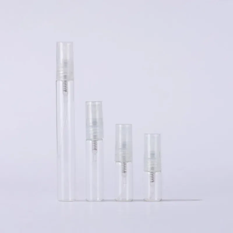 Clear Glass Bottle 2ml 3ml 5ml 10ml Refillable Mini Perfume Bottle With Clear Pump Sprayer Top