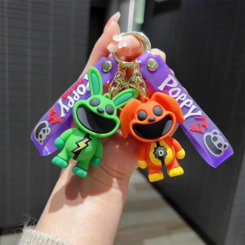 Wholesale Bulk Car Keychain Cute Anime Keychain Keychain Key Ring Scary Smiling Animals Doll Couple Student Personalized Creative Valentine's Day Gift DHL