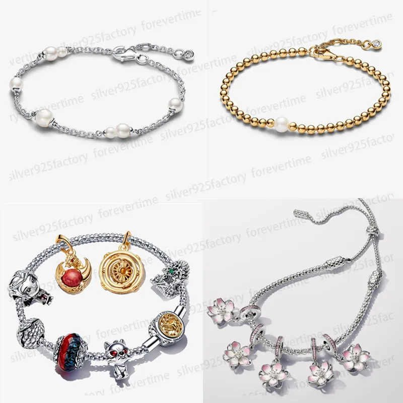 Ny designer armband tjej gåva diy fit pandoras games of thrones guld dingle charms armband set pärla smycken örhängen svart mousserande tennisarmband för kvinnor