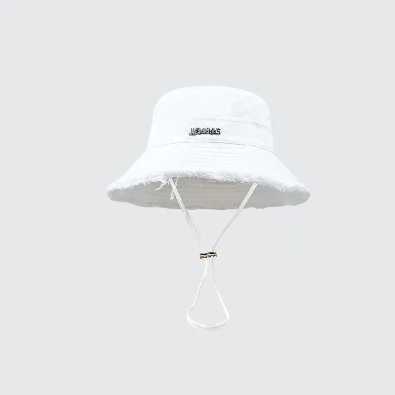 Designer White Bucket Hat Classic Fisherman Style For Men Women