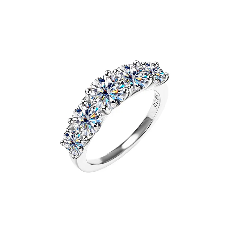 Anéis de designer para mulheres prata esterlina 3ct 4ct vvs moissanite pass diamante testador amor filha anel de unha presente de menina com caixa
