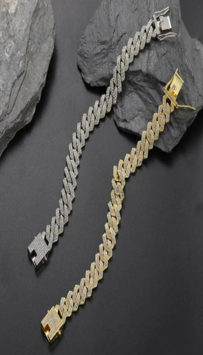 Punk Rock 14mm runda rostfritt stål kubanska Miami Link Chain Armband för män Rapper Gold Silver Color Gift3578873