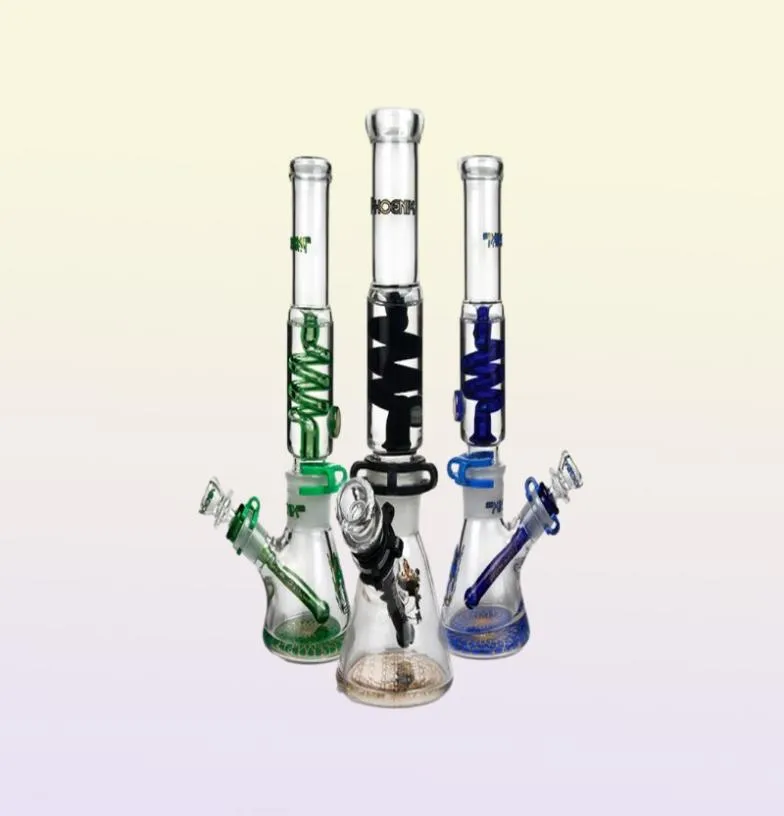 Phoenix Glass Beaker Bong Glycerin Zable Coil Tube Bongs Heady Glass Bong Water Pipe Build A Bubbler Hookah Rökningsglasrör6495865