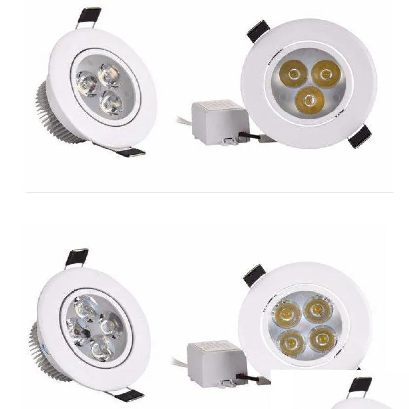 Downlights 9W 12W Led Downlight Regulable Cálido Puro Blanco Frío Lámpara Empotrada Luz De Punto Ac85-265V274A Luces De Entrega De Gotas Iluminación Ind Dh5Cg