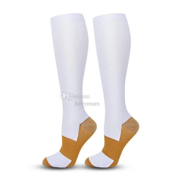 Hommes femmes nylon athlétique infirmières genou médical haute compression de cuivre chaussettes antibactériennes