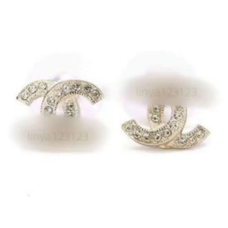 Boucles d'oreilles à la mode pour femmes, bijoux de styliste multicolores avec lettre C, diamant, cadeaux de mariage, f60p