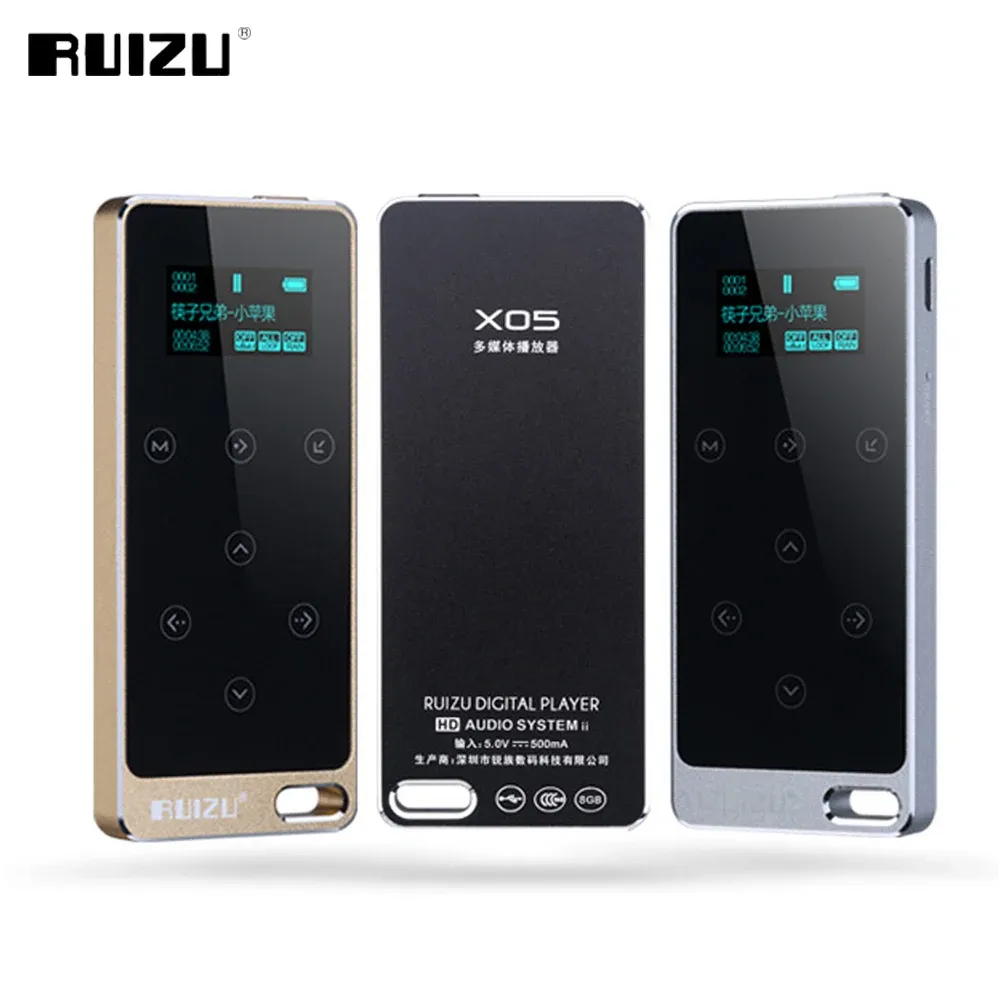 Player Original RUIZU X05 HIFI 8GB MP3 Player Recorder 8GB Touch-Taste Verlustfreie Sound Unterstützung FM EBook Aufnahme sport Musik Player