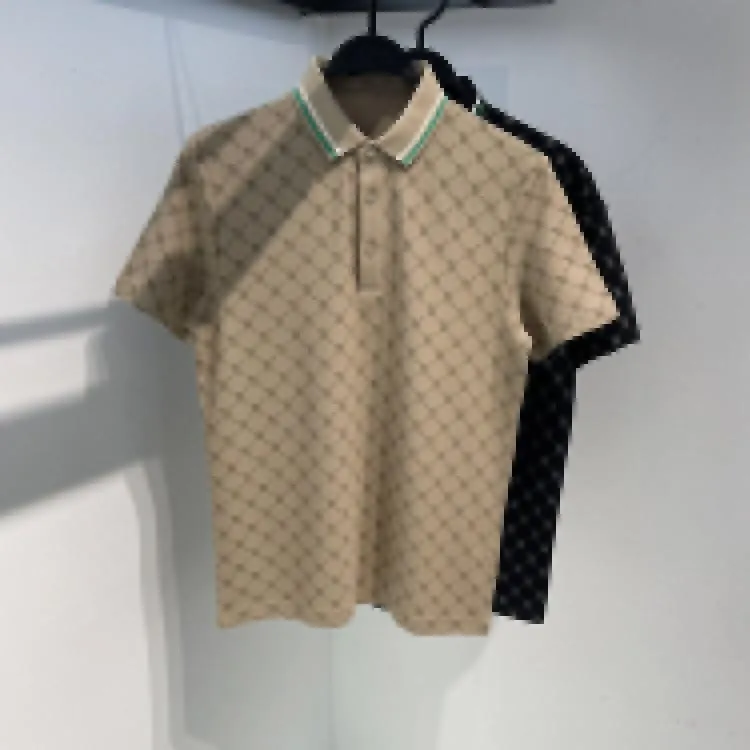 Modetrend heren zomer nieuwe heren poloshirt full body bedrukte revers korte mouwen T-shirt