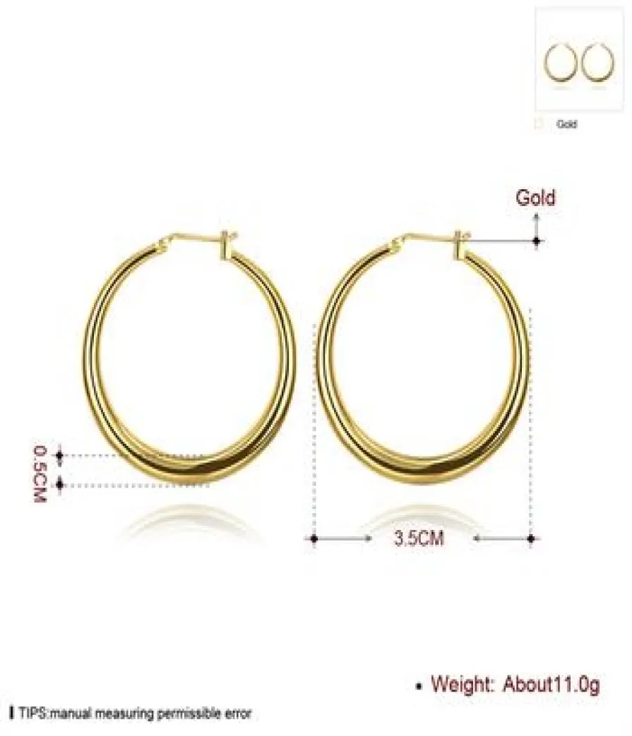 Pendientes Women039s Plata de ley 925 Caja de regalo Pendientes ovalados Joyería de moda chapada en oro nuevo Oro 24k2859747