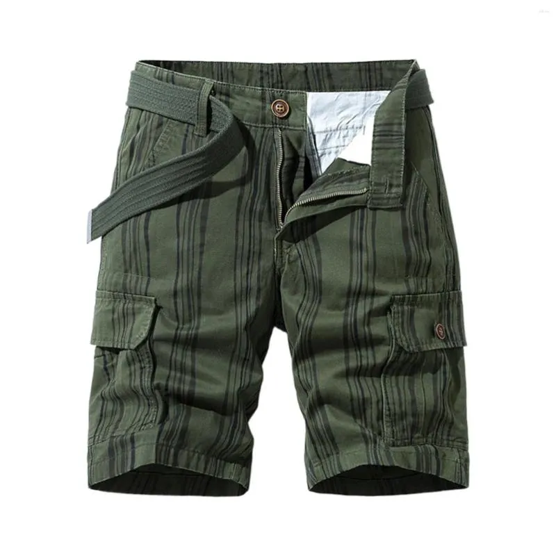 Shorts pour hommes Summer Korean Workwear rayé pour cinq points Pantalons décontractés Hommes Travail Mens Soldat 76 Vêtements