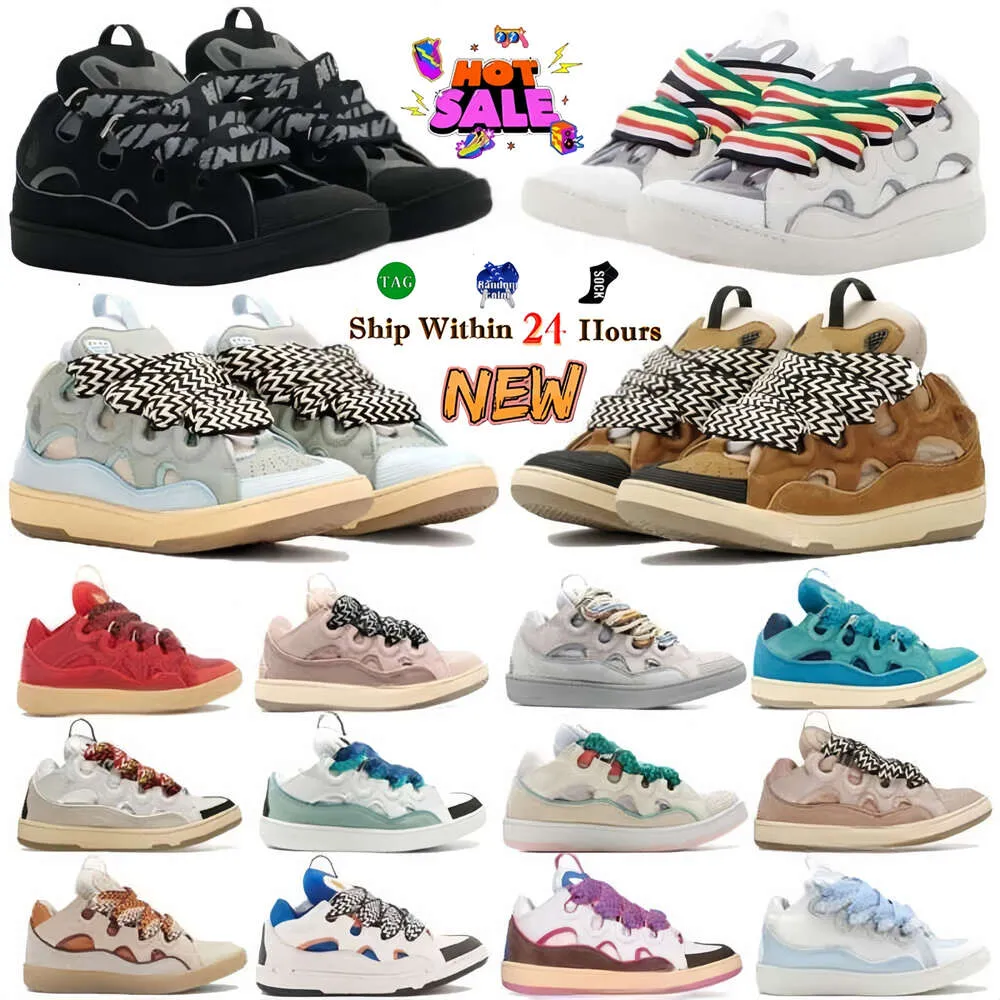 Designer Lanvinss Chaussures Orange Rouge Bleu Orange Rose clair Bleu clair Noir Blanc Gris Plate-forme en caoutchouc de veau Chaussures de sport pour femmes Chaussures de basket-ball de sport pour hommes