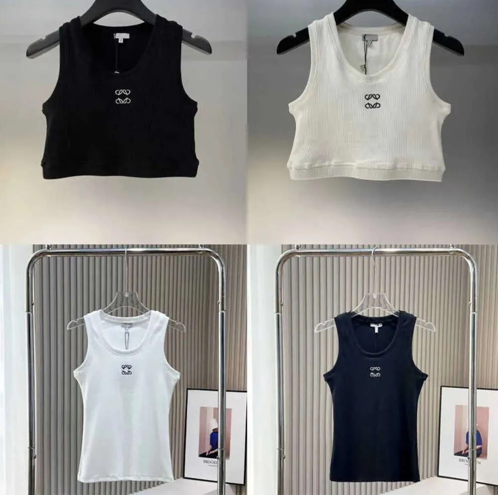 Womens Tops Tank Top T-Shirt Anagram Regular Cropped Cotton Jersey Camis Female Femme Knits Tees Designer Embroidery Knitted Vest Sport Breathable Yoga Vest Tops876